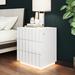 Modern High Glossy 3-Drawer Nightstand with LED