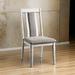 24 Inch Dining Side Chair Set of 2, Rustic White Wood, Gray Fabric Seat