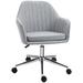 Tryimagine Mid-Back Task Chair, Fabric Home Office Chair, Swivel Desk Chair w/ Tub Shape Design & Lined Pattern Back For Living Room | Wayfair