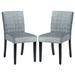 Winston Porter Dining Chairs Set Of 2 Modern Dining Chairs w/ Solid Wood Legs, Dark Blue Wood/Upholstered in Brown | Wayfair