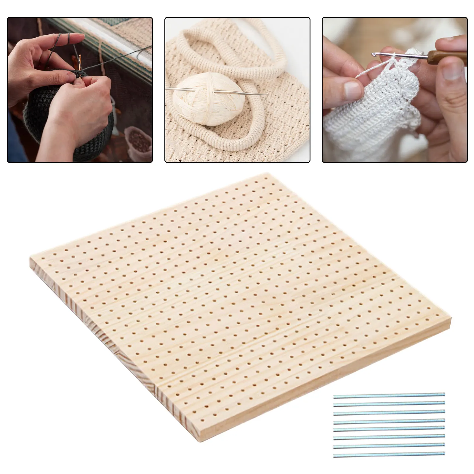 Tavole bloccanti in legno per uncinetto Regali Tappetini bloccanti per maglieria artigianali per nonna quadrati Adulti All'uncinetto Madre nonna