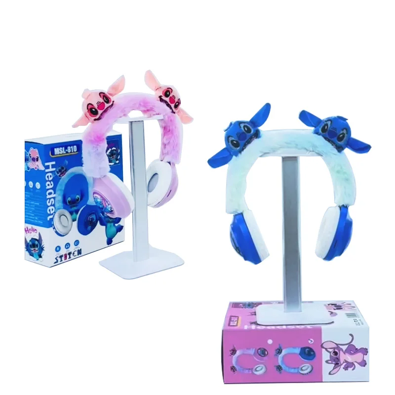 Disney Stitch Sans Fil Bluetooth Casque MSL-810 HIFI Son Stéréo En Peluche Sauna Ensembles avec Micro Enfants Cadeaux Anime Dessin Animé