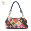 Multi-Colorful Genuine Leather Luxury Brand Ladies Flower Small Purse Handbag Over The Shoulder bag