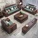 Chinese style sofa ebony wood sofa combination living room household large apartment combination