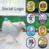 Social Warning Sign For Pet Cats And Dogs Towing Rope Social Logo Velcro Hint Leash Personalized