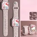 Sanurgente-Bracelet Hello Kitty pour Apple Watch Bracelet en silicone gravé Bracelet iWatch 8