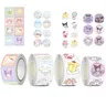500Pcs RollSanrio Cartoon Reward Stickers Kawaii Kuromi Hello Kitty Cinnamoroll Kids Reward Gift