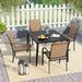 Red Barrel Studio® Golanka Square 4 - Person 37.5" Long Outdoor Dining Set Metal in Black | 37.5 W x 37.5 D in | Wayfair