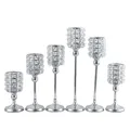 Shiny Crystal Candle Holders Wedding Party Centerpieces Candle Lantern Gold Silver Votives