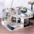 Kit casa delle bambole 3D Mini casa delle bambole in legno Costruzione di assemblaggio con kit di mobili Giocattoli Regalo di compleanno per bambini Puzzle 3D fatto a mano