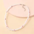 2024 New Fashion Heart Pearl Beaded Necklaces for Women Charm Choker Clavicle Chain Party Luxury