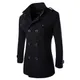 2024 Men's New High-Quality Edition Woolen Coat Mid-Length Slim Double-breasted Men's Wool Jacket