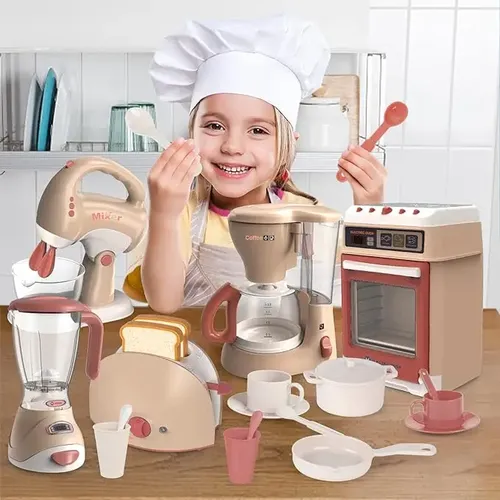 Küchengeräte Spielzeug Kinder Küchen zubehör so tun als ob Spielset mit Mixer Kaffee maschine und