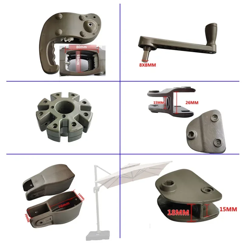 Outdoor Sonnenschirm Sonnenschirm Teile Reparatur Balkon Hof Banane Regenschirm Original Teile Outdoor Sonnenschirm Ersatzteile Image