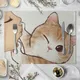 Dessous de verre en coton et lin à motif de chat de dessin animé pour enfants napperon Kawaii