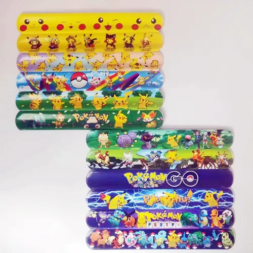 Pokemon Slap Armbänder Pikachu Figur Anime Armband Kind Tasche Band Puzzle Spielzeug für Jungen