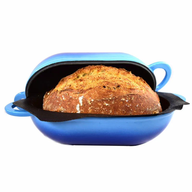 Emaillierter holländischer Gusseisen ofen zum Backen von Sauerteig brot Handwerker brot Hochleistungs-Oval-Laib pfanne 9 "2 qt ofen feste Backform Image