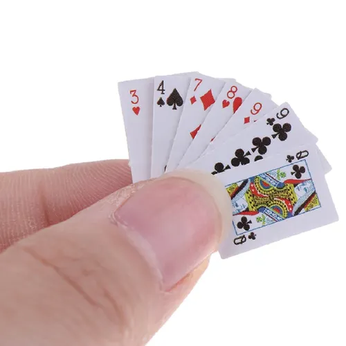 2 Satz Mini-Spielkarten Papier Poker karten winziges Kartenspiel kleine lustige Spielkarten kleine