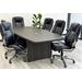 8' Charcoal Boat Shaped Conference Table w/ 6 Flip Up Arm Chairs Set