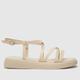 schuh Wide Fit tristan strappy sandals in off-white