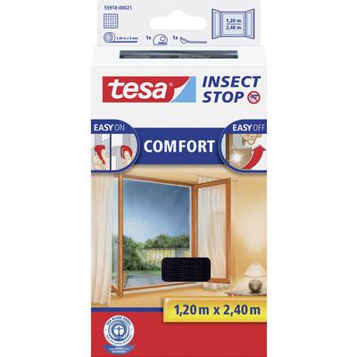 Tesa - Fliegengitter anthrazit 120 x 240 cm Comfort-Fenster