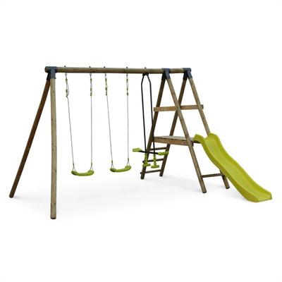 Sweeek - marin Holzspielplatz mit Rutsche, Wippe, 2 Schaukeln Image