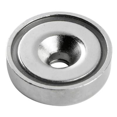 Topfmagnet (Neodymmagnet), Magnet mit Bohrung M4 ø 20mm, vernickelt Image
