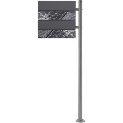 Ecd Germany Standbriefkasten mit Zeitungsfach, Design Briefkasten mit Pfosten, Briefkastenanlage, Image