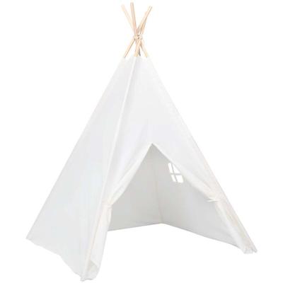 Kinder Tipi-Zelt mit Tasche Pfirsichhaut Weiß 120x120x150 cm Vidaxl