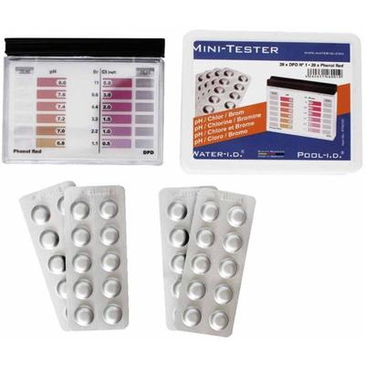 Mini Pooltester Chlor pH Brom Testgerät manuell mit 40 Tabletten Messgerät Pool Image