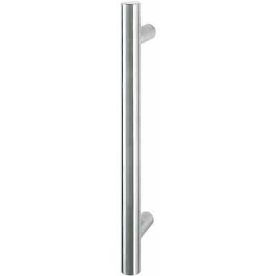 Stoßgriff Haustür gerade Länge 800mm - Stangengriff la 600mm mit 2 Stützen, Edelstahl matt Image