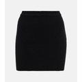 Ribbed Cotton-blend Miniskirt