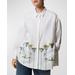 Plus Size Pece Floral-embroidered Poplin Shirt