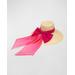 Mirabel Straw Wide-brim Hat With Organza Bow