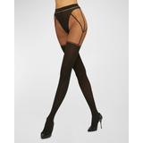 Sheer Matte Garter Belt Tights