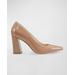 Yalina Patent Block-heel Pumps