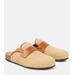 Tess Leather-trimmed Raffia Mules