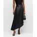 Tracy Pleated Side-ruched Faux Leather Maxi Skirt