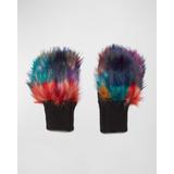 Multi-color Wool & Faux Fur Mittens