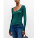 Modal Rib Long-sleeve Scoop-neck Top