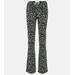 Printed High-rise Crepe Pants