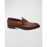 Arezzo Burnished Leather Penny Loafers
