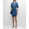 Hensley Ruched Chambray Dress