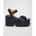 Leather Crisscross Platform Sandals