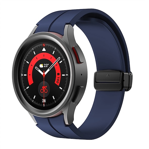 Uhrenarmband für Samsung Galaxy Watch 7/6/5/4 40/44mm, Watch 5 Pro 45mm, Watch 6 Classic 43/47mm, Watch 4 Classic 42/46mm Silikon Ersatz Gurt Magnetverschluss Wasserdicht Verstellbar Sportarmband Image