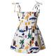 Sommer Strand Kinder Prinzessin Kleid für Mädchen einfarbig bedrucktes Baumwoll-Trägerkleid Babykleid für Kinder