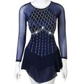 Robe de Patinage Artistique Femme Fille Patinage Robes Tenue Rouge Bordeaux Bleu roi Bleu Patchwork Maille Spandex Haute élasticité Entraînement Professionnel Compétition Tenue de Patinage Fait à la