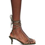 Khaki Helix 65 Strappy Mid Heeled Sandals