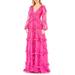 Tiered Ruffle Long Sleeve Gown