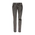 Light Gray Slim-fit Stretch Jeans With Rips